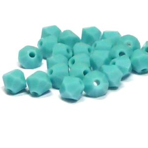 Turquoise Opaque M.C. machine cut bicone 4 mm 36 st