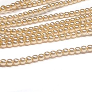 Shiny Cream ”70440” druks rund glaspärla 3 mm, 150st