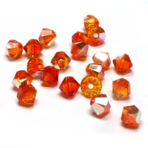 5328 Swarovski Xilion bicone Fire Opal AB 4 mm, 20 st