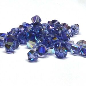 5328 Swarovski Xilion bicone Tanzanite AB 4 mm, 20 st