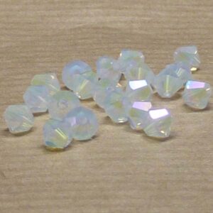 5328 Swarovski Xilion bicone White Opal Shimmer ABx2 3mm 20 st