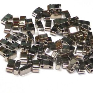 Half Tila Bead ”HTL55097” Black Argentic Full, 5*2,5*1,9 mm 5 gr