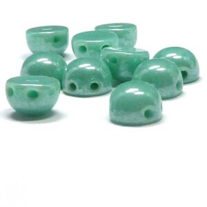 2-hole cabochon ”63120-14400” Jade Shimmer 6 mm 10 st