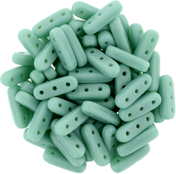 CzechMates® Beam "63130" Opaque Turquoise 3-håls 10*3 mm, 2