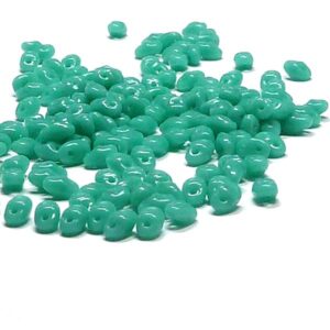 Miniduo® ”63130” Green Turquoise Jade, 2*4 mm, 10 gr