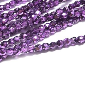 Amethyst metallic ice ”00030-67227” firepolish facetterad 2 mm 5