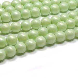 Shiny Pastel Green ”43523” rund vaxad 6 mm 80 st