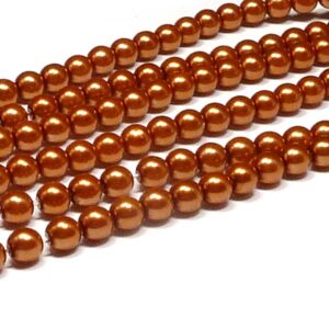 Shiny Copper ”10016” rund vaxad pärla 6 mm, 100 st