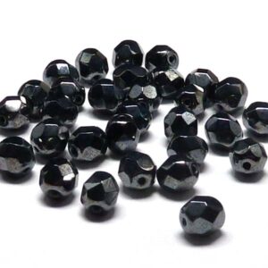 Jet Hematite ”23980-14400” firepolish 6 mm, 100 st