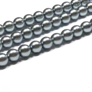 Shiny Grey ”24951” rund vaxad pärlemorpärla 6 mm, 100 st
