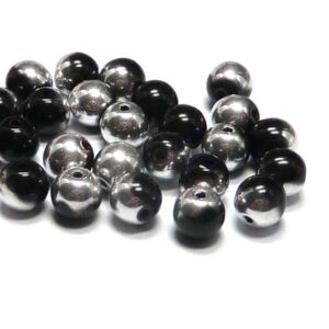 Jet Labrador ”23980-27001” rund tjeckisk glaspärla 6 mm 50 st