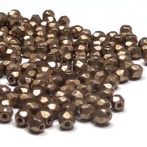 Saturated Metallic Hazelnut ”77056CR” firepolish 4 mm 100 st