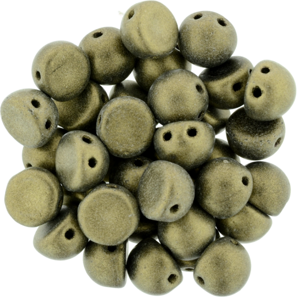 CzechMates® Cabochon "79080" Metallic Suede Gold Pastel Beige 2-
