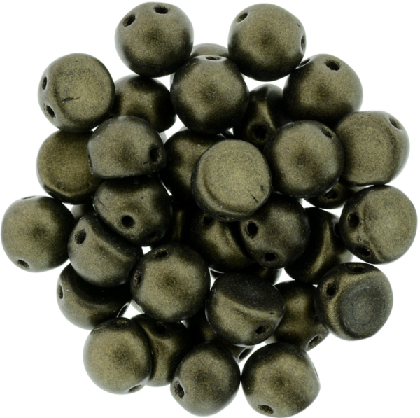 CzechMates® Cabochon "79082" Metallic Suede Dark Green 2-håls 7