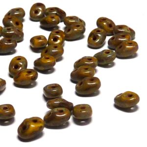 Superduo ”83120-86805” Lemon Dark Travertin 10 gr
