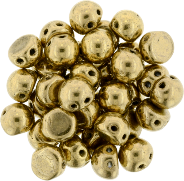 CzechMates® Cabochon "B23980" Jet Light Bronze 2-håls 7 mm, 10 s
