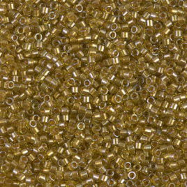 Delica 11/0 ”DB909” Spkl Honey Beige Lined Chartreuse  5 gr
