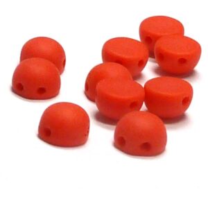 2-hole cabochon ”93180-84110” Opaque Red Matted 6 mm 10 st