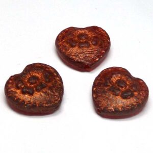 Folklore Heart ”Red Bronze” 17*17 mm 1 st