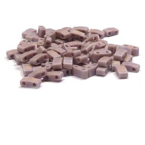 Half Tila Bead ”HTL410FR” Matted Opaque Mauve AB, 5*2,5*1,9 mm 5