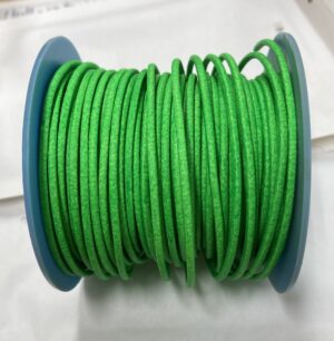 Neongrön rund läderrem 2 mm, 1 m