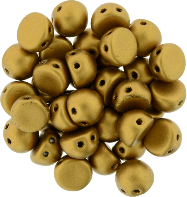 CzechMates® Cabochon "01730" Matte Metallic Goldenred 2-håls 7 m