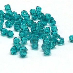 Blue Zircon MC machine cut bicone 4 mm ”60230” 144 st