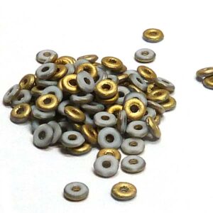 O-bead ®, Chalk White Amber Matted ”03000-26471” 4*2 mm, 5 gr