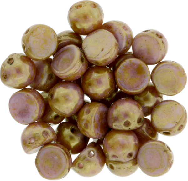 CzechMates® Cabochon "P65491" Lust Opaque Rose Gold Topaz 2-håls