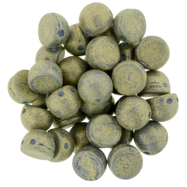 CzechMates® Cabochon "S1007WH" Pacifica Poppy Seed 2-håls 7 mm,