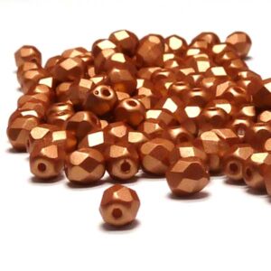 Alabaster Metallic Copper ”29412” firepolish 4 mm, 100 st