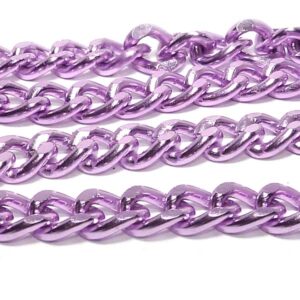 Aluminiumkedja – lila – twist 9*7 mm, 1 m