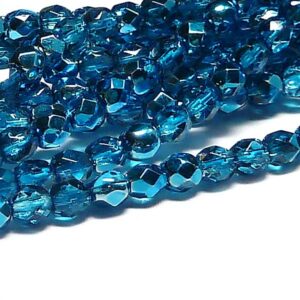 Aqua metallic ice ”00030-67675” firepolish facetterad 3 mm ca