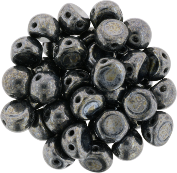 2-hole cabochon "23980-14400" Jet Hematite 6 mm 10 st