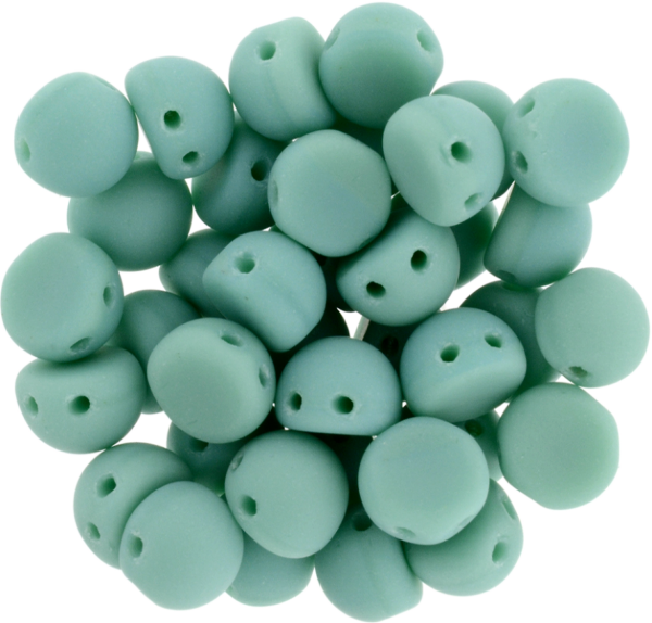 CzechMates® Cabochon "M63130" Matte Opaque Turquoise 2-håls 7 mm
