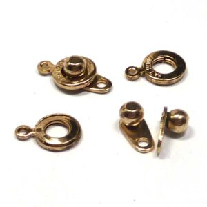 Ball & socket clasp lås/knapplås antik guld, 8 mm