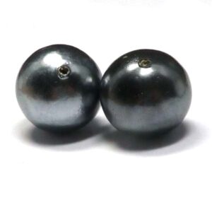 Miyuki Cotton Pearl – Bomullspärla 16 mm ”Hematite”, 1 st