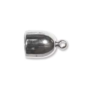 Avslut – fäste ”bullet” silverfärg hål 6 mm, 2 st