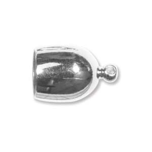 Avslut – fäste ”bullet” silverfärg  hål 8 mm, 2 st