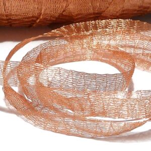 Burnt orange wirelace – mesh,  6 mm bred, 1 m