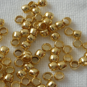 Klämpärla – guldfärgad 2 mm, 50 st