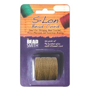 Medium brown Bead/Mac cord superlon, S-lon