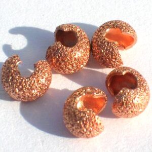 Crimp bead cover ”stardust” 4 mm, kopparplätering 10 st