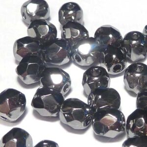 Jet Full Labrador ”23980-27000” firepolished glaspärla 4 mm, 100