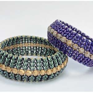 Mönsterbeskrivning – gratismönster armbandet ”Honeycomb bangle”