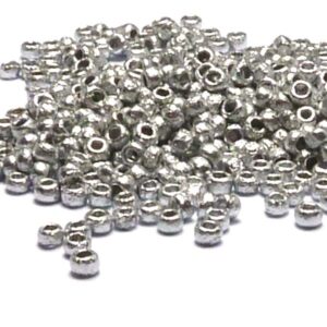 Tjeckisk seedbead 8/0 ”01700E” Etched Bright Aluminium Silver 10