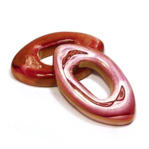Cherry körsbärsröd ögonformad/elips keramikpärla, 26*5 mm, 1 st