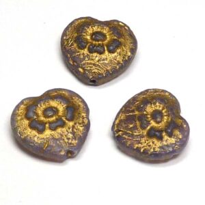 Folklore Heart ”Amethyst Opal Gold” 17*17 mm 1 st