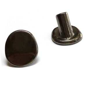 Låsknapp för läder – wraparmband 4 mm gunmetal 16*14 mm 1 st
