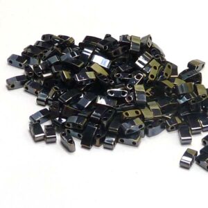 Half Tila Bead ”HTL464” Light Gunmetal, 5*2,5*1,9 mm 5 gr